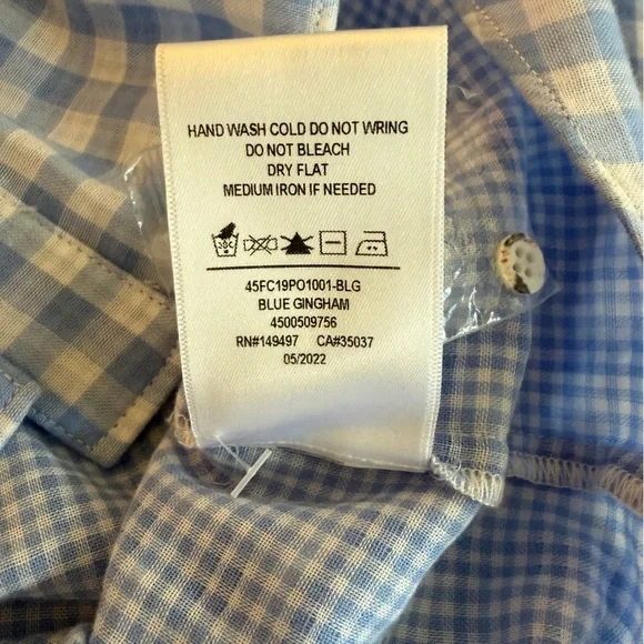 Favorite Daughter The Smooth Ex Boyfriend Shirt Blue Gingham Size Medium - Picture 8 of 10